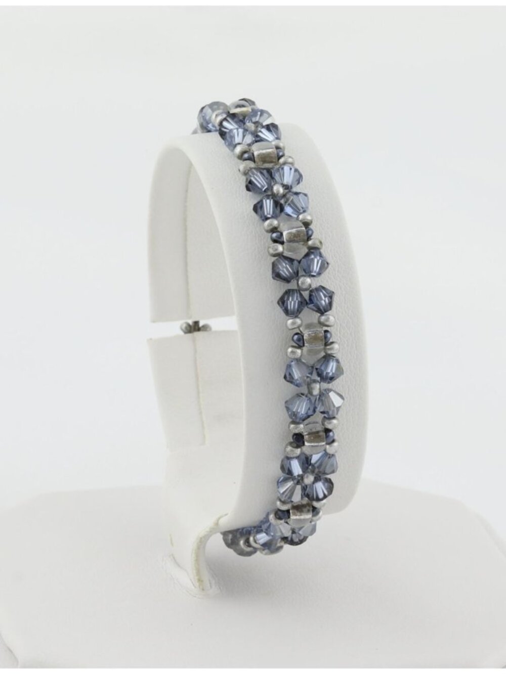 Sterling Silver Blue Beaded Bracelet 6 3/4" inch Woman Teen Child